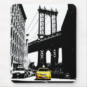 Alfombrilla De Ratón Puente Yellow Taxi Brooklyn de Nueva York