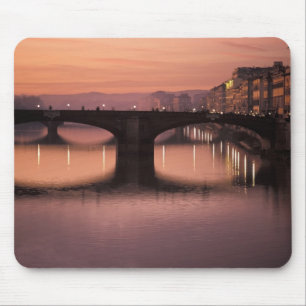 Alfombrilla De Ratón Puentes sobre el río Arno al atardecer, 2