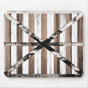 Alfombrilla De Ratón Puerta de granero rústica de madera múltiple blanc