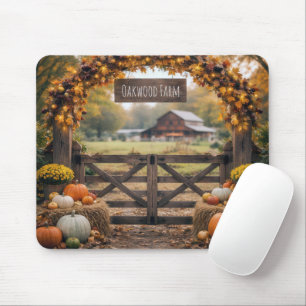 Alfombrilla De Ratón Puerta de granja de otoño con arco
