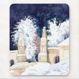 Alfombrilla De Ratón Puerta de invierno por la noche (boceto)