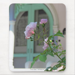 Alfombrilla De Ratón Puerta verde y Rosa - Viñedo de Martha