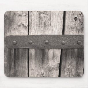 Alfombrilla De Ratón Puerta y bisagra de madera rústicas