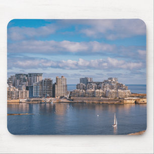 Alfombrilla De Ratón Puerto de Sliema y rascacielos de Malta
