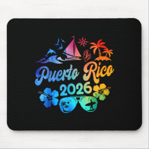 Alfombrilla De Ratón Puerto Rico 2026 Vacaciones Playa Tie Dye Viaje Ve