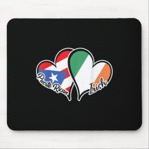 Alfombrilla De Ratón Puerto Rico Irlanda Bandera mitad Puerto Rico mita