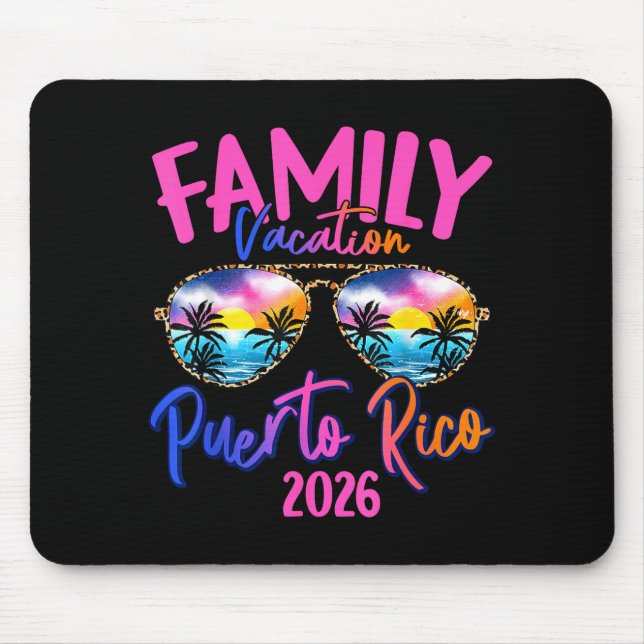 Alfombrilla De Ratón Puerto Rico Vacation 2026 Souvenir Matching Family (Frente)