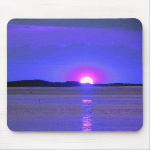 Alfombrilla De Ratón Puesta de sol en el lago