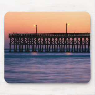Alfombrilla De Ratón Puesta de sol en la playa del muelle