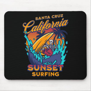 Alfombrilla De Ratón Puesta de sol esqueleto surfing Santa Cruz Califor