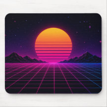 Puesta de sol retro synthwave
