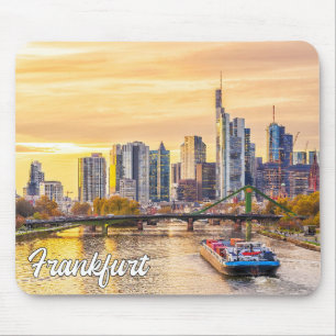 Alfombrilla De Ratón Puesta de sol sobre Frankfurt, Alemania
