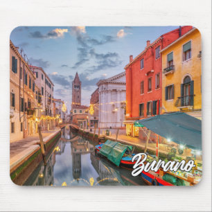 Alfombrilla De Ratón Puesta de sol sobre la isla de Burano, Italia