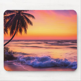 Alfombrilla de ratón puesta de sol tropical