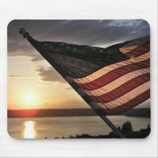 Alfombrilla De Ratón Puesta del sol de la bandera americana
