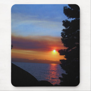 Alfombrilla De Ratón Puesta del sol del lago Tahoe