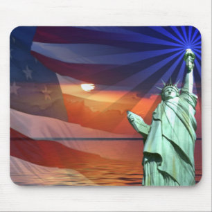 Alfombrilla De Ratón Puesta del sol en el cojín de ratón de la libert