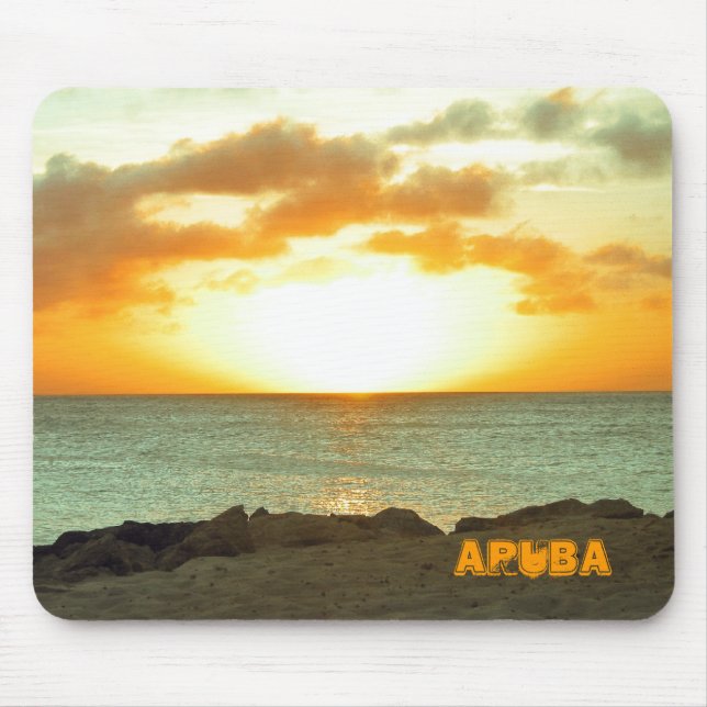 Alfombrilla De Ratón Puesta del sol Mousepad de Aruba (Frente)