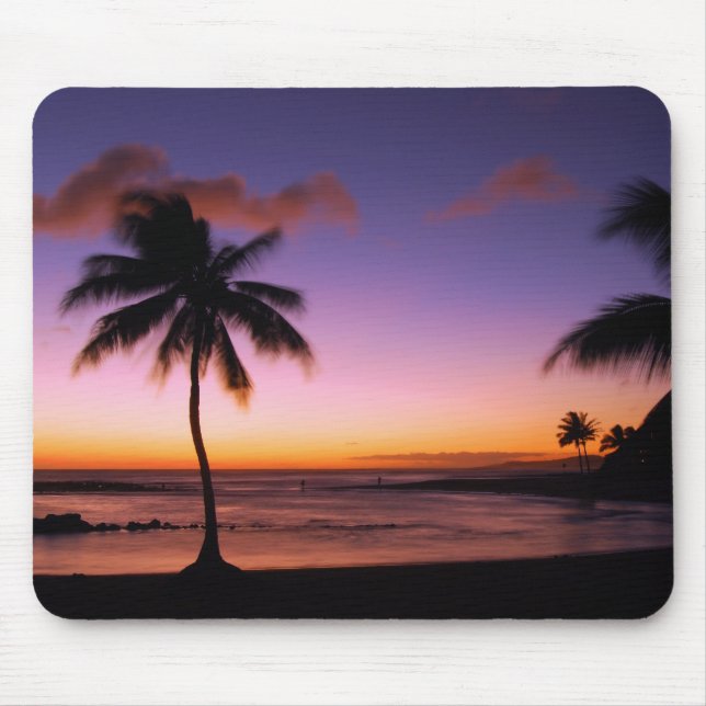 Alfombrilla De Ratón Puesta del sol Mousepad de Kauai Hawaii (Frente)