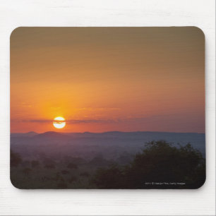 Alfombrilla De Ratón Puesta del sol sobre el paisaje africano