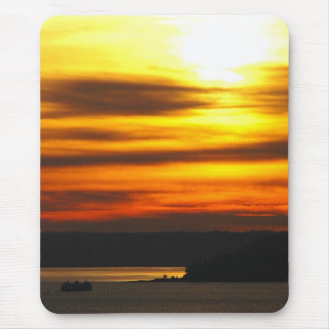 Alfombrilla De Ratón Puesta del sol sobre Puget Sound Mousepad (Frente)