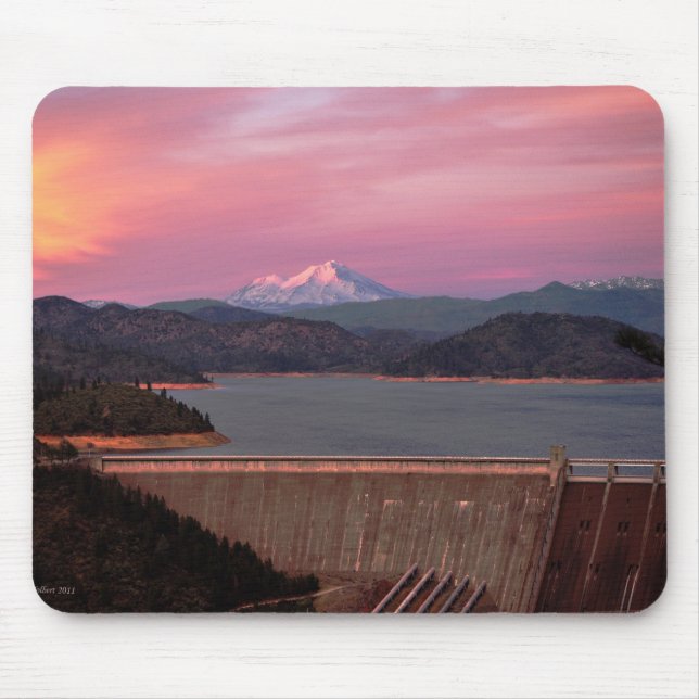 Alfombrilla De Ratón Puesta del sol y Mt. Shasta Mousepad (Frente)