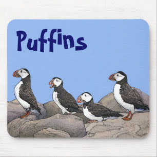 Alfombrilla De Ratón Puffins atlánticos
