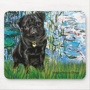 Alfombrilla De Ratón Pug 13 (negro) - Lilies 1