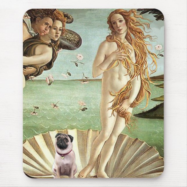 Alfombrilla De Ratón Pug 1 - Nacimiento de Venus (Frente)
