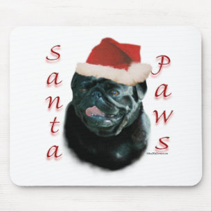 Alfombrilla De Ratón Pug (blk) Santa Paws