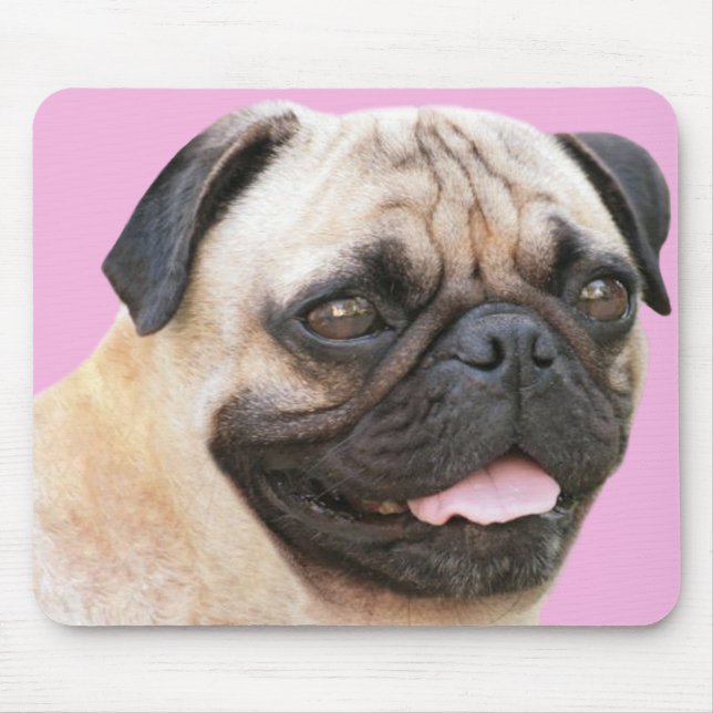 Alfombrilla De Ratón Pug Con Lengua Sticando Mousepad (Frente)