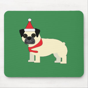 Alfombrilla De Ratón Pug de Santa