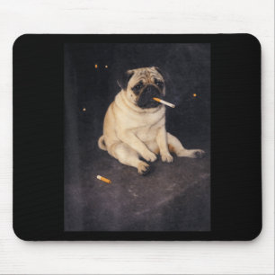 Alfombrilla De Ratón Pug Divertido Fumando Cigarrillo Meme Perro Calle