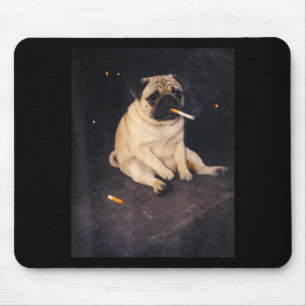Alfombrilla De Ratón Pug divertido fumando meme cigarrillo perro meme c