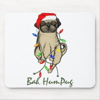 Alfombrilla De Ratón Pug Dog Bah Humpug Navidades graciosos