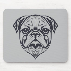 Alfombrilla De Ratón Pug Dog Mascota Animal World Furend Friend Vector 