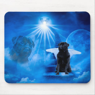 Alfombrilla De Ratón Pug en el cielo como solidaridad de ángel