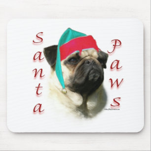Alfombrilla De Ratón Pug (fawn) Santa Paws