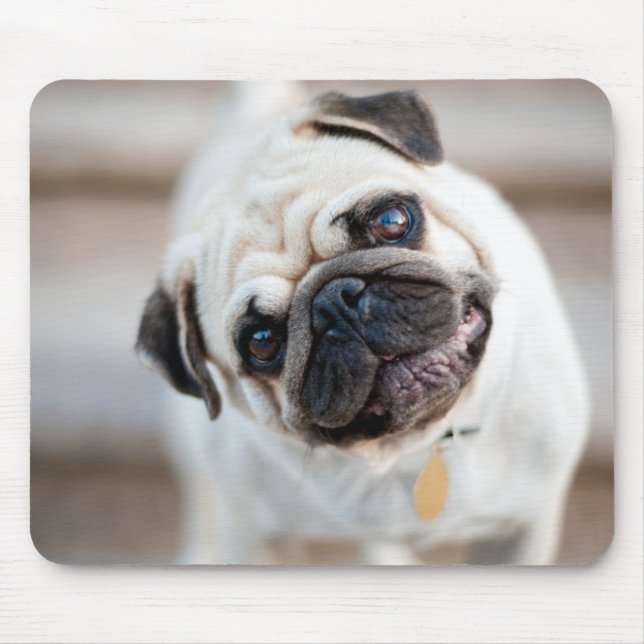 Alfombrilla De Ratón Pug Head Tilt (Frente)