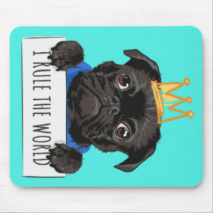 Alfombrilla De Ratón Pug I Gobierna El Regalo Mundial, Gracioso Regalo