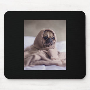 Alfombrilla De Ratón Pug In Blanket Cute Pug Dog Lover Regalo