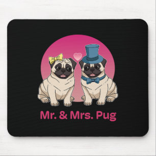 Alfombrilla De Ratón Pug Lover Boda Novia Groom Sr. Y Sra.