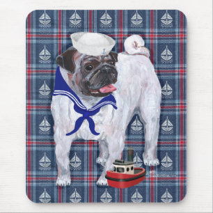 Alfombrilla De Ratón Pug Marinero