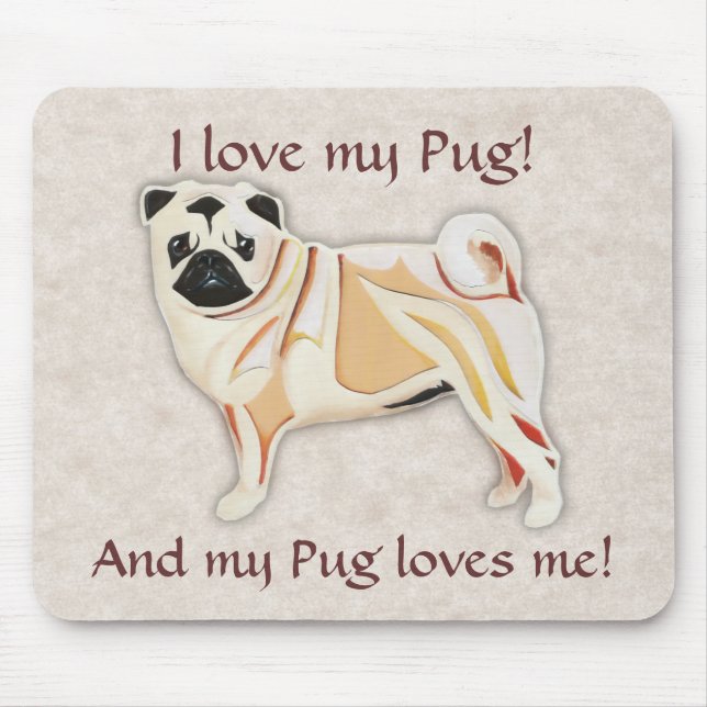 Alfombrilla De Ratón Pug Mousepad (Frente)