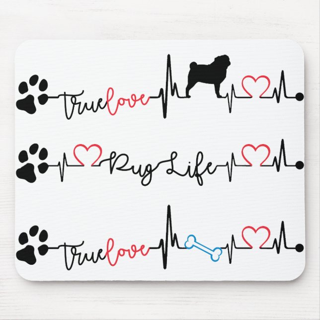 Alfombrilla De Ratón Pug Mousepad (Frente)