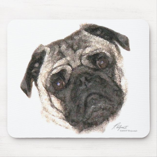 Alfombrilla De Ratón Pug Mug Mousepad (Frente)
