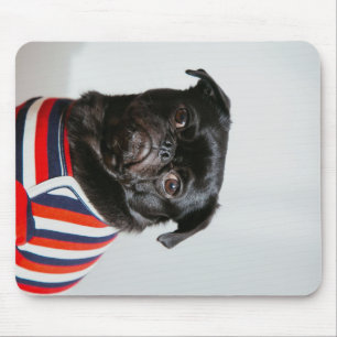 Alfombrilla De Ratón Pug Negro En Una Masa Sudadera
