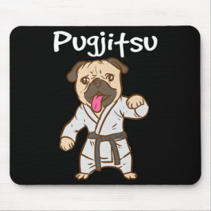 Alfombrilla De Ratón Pugjitsu Perro Divertido Pug Cita Brasileño Jiu Ji