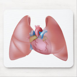 Alfombrilla De Ratón Pulmones y corazón humanos Mousepad