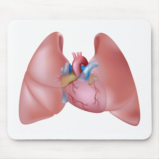 Alfombrilla De Ratón Pulmones y corazón humanos Mousepad (Frente)